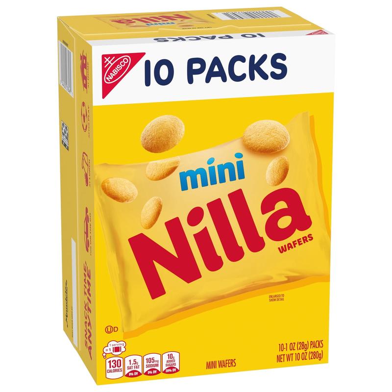 Wafers Mini Cookies, Vanilla Wafers, 10 Snack Packs