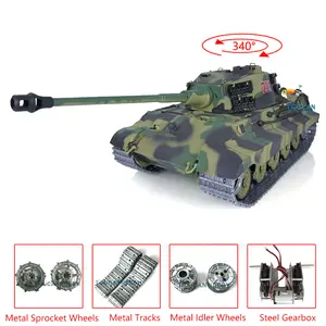 Henglong 1/16 TK7.0 Upgraded German King Tiger RTR RC Tank 3888A Metal Tracks