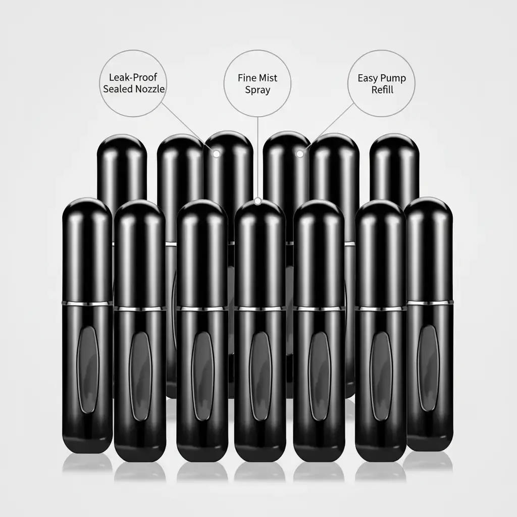 Portable Mini Empty Perfume Dispenser, 10pcs Refillable Perfume Atomizers, Travel Sprayer for Perfume, Essential Oil, Cologne and Other Liquids