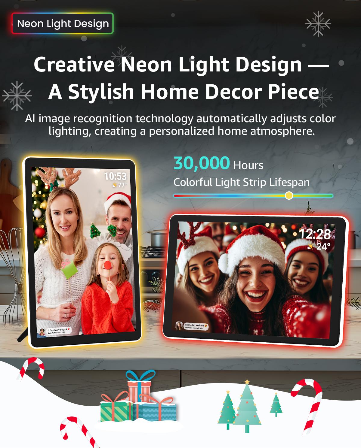 Nixplay&Frameo Digital Picture Frame, ApoloSign 10.1" 15.6" WiFi Video Decor Frame, Free APP, Wall Mountable, HD Touch Screen Display, Support Google Photos, with 32GB Storage, Smart Electronic Picture Frame for Friends, Family