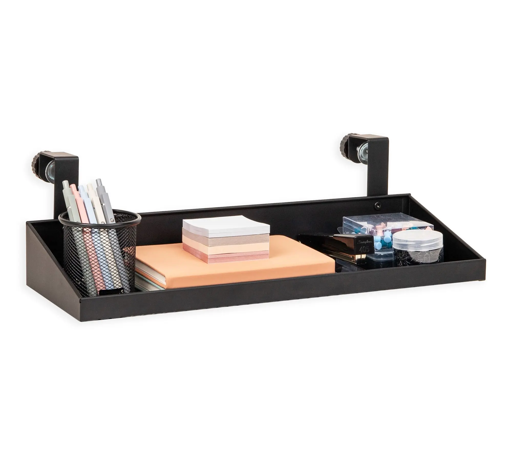 Mind Reader Metal Hanging Cubicle Shelf, Black Mind Reader Metal Hanging Cubicle Shelf, Black
