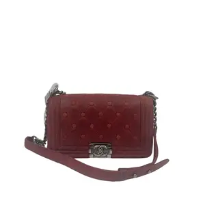 Pre-owned CHANEL france Crossbody Bags limited edition red medium Le Boy chain bag