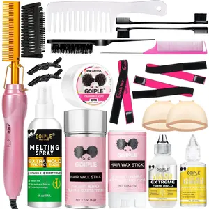 19 Counts Pink Electric Hot Comb Hair Straightener with Anti-Scald Case for Natural Hair and Wigs Adjustable Hair Curler  Salon Smooth