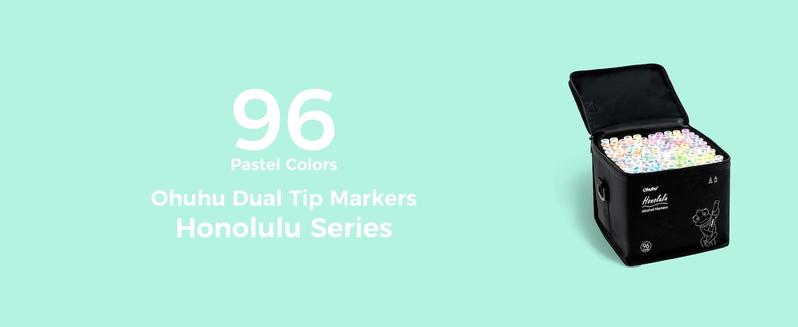 Ohuhu Alcohol Markers: Brush & Chisel Dual Tips - From 24 Colors to 320 Colors - Honolulu Series Full Color Range - Double Tipped Art Sketch Marker Set - Refillable Ink - Honolulu Series of Ohuhuart