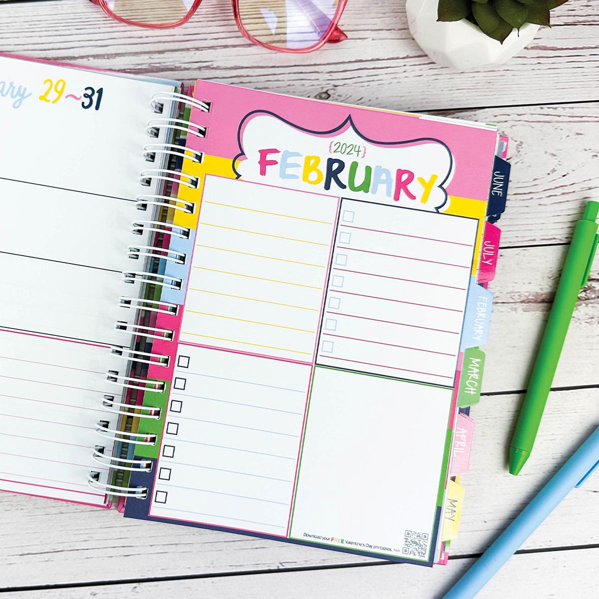 Reminder Binder 2024-2025 18-Month Planner + 361 Planner Stickers, Weekly & Monthly Views, Hard Cover, Elastic Closure, Monthly Divider Tabs, Pockets, To-Do Lists, Keepsake Box