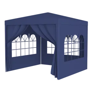 10'x10' Party Tent Outdoor Heavy Duty Gazebo Wedding Canopy + 4 Removable Walls ,Blue