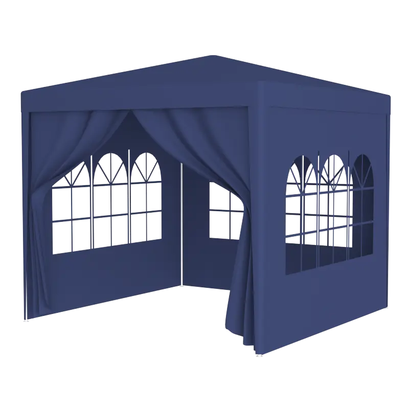 10'x10' Party Tent Outdoor Heavy Duty Gazebo Wedding Canopy + 4 Removable Walls ,Blue