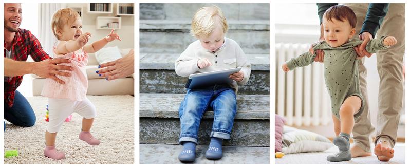Baby Sock Shoes Non Slip For Boys Girls Soft Rubber Sole Toddler First Walking Shoes Breathable Slip On Sneakers Slippers For Infant Toddler, Comfortable Lightweight Indoor Outdoor  All Season Wear Resistant Baby First Step Shoes For 0-3 Years Old Kids