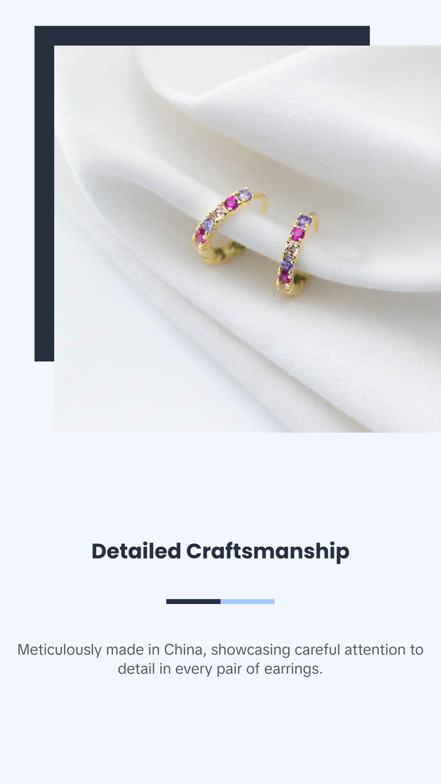 Women's Sterling Silver Colorful Gem Earrings