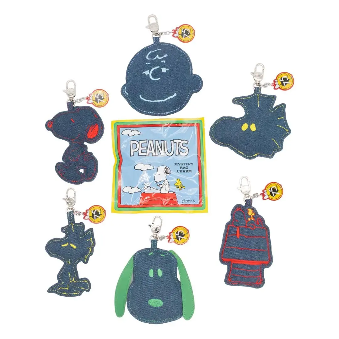 75th Anniversary Collectible Bag Charm, Padded Denim Cartoon Character Mystery Box - Mini Bag Accessories for Handbags & Backpacks, Handbags Bag Accessory