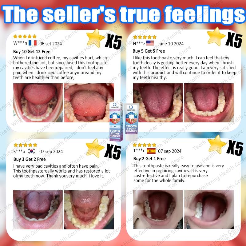 ZKRICARO Anti-Cavity Repair Toothpaste FDA Certified Cavity Repair Whitens Teeth Strengthens Enamel Relieves Sensitivity & Bad Breath