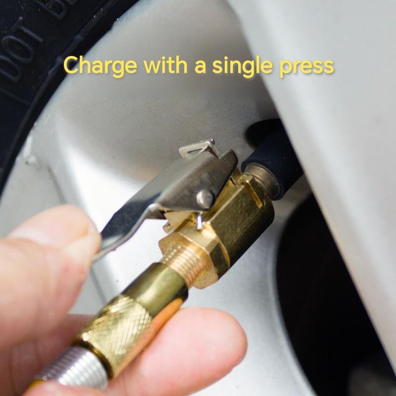 Tire Air Chuck with Clip Adapter, Brass Locking Tire Inflator Hose Adapter, Car Tire Inflator Nozzle Connector for Vehicle, Automotive Tire Inflator Tire Air Chuck with Clip Adapter, Brass Locking Tire Inflator Hose Adapter, Car Tire Inflator Nozzle Connector for Vehicle, Automotive Tire Inflator