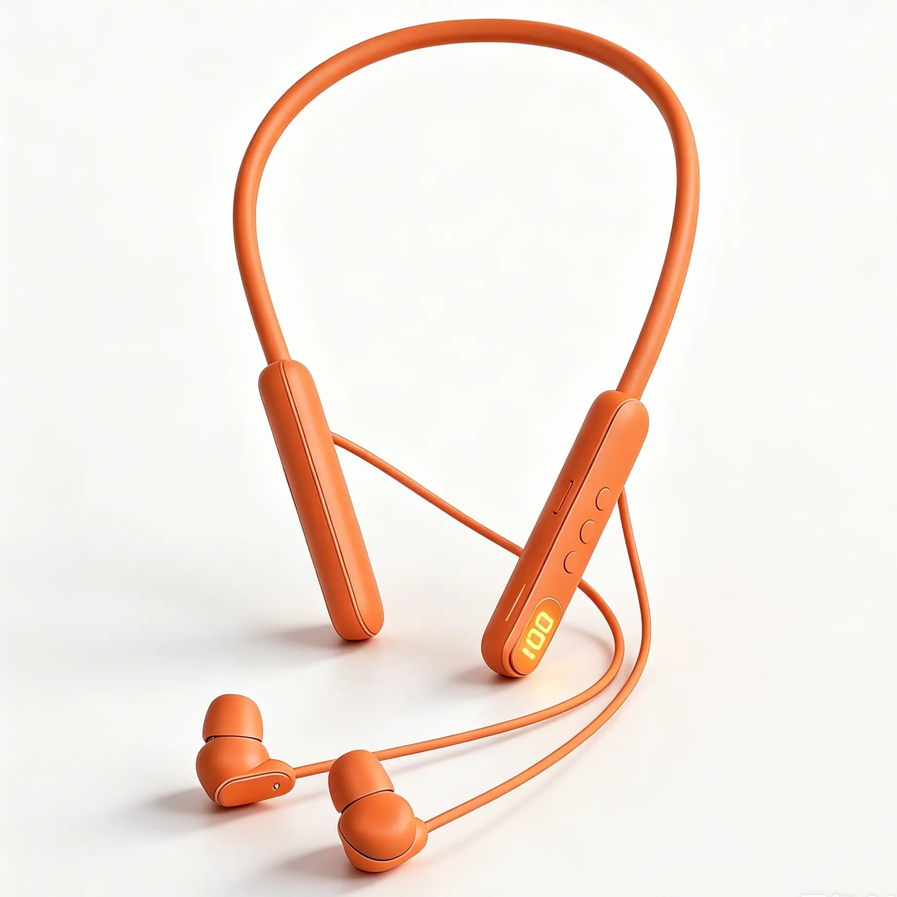 Wireless Bluetooth Neckband Headphones - Electronic Stereo In-Ear Earbuds with LED Power Display, ENC Noise Cancellation, Durable Sweatproof Design, Stable Connection, Long Standby, Smart Voice Assistant for Sports Running, Hand-Free Use with Laptops