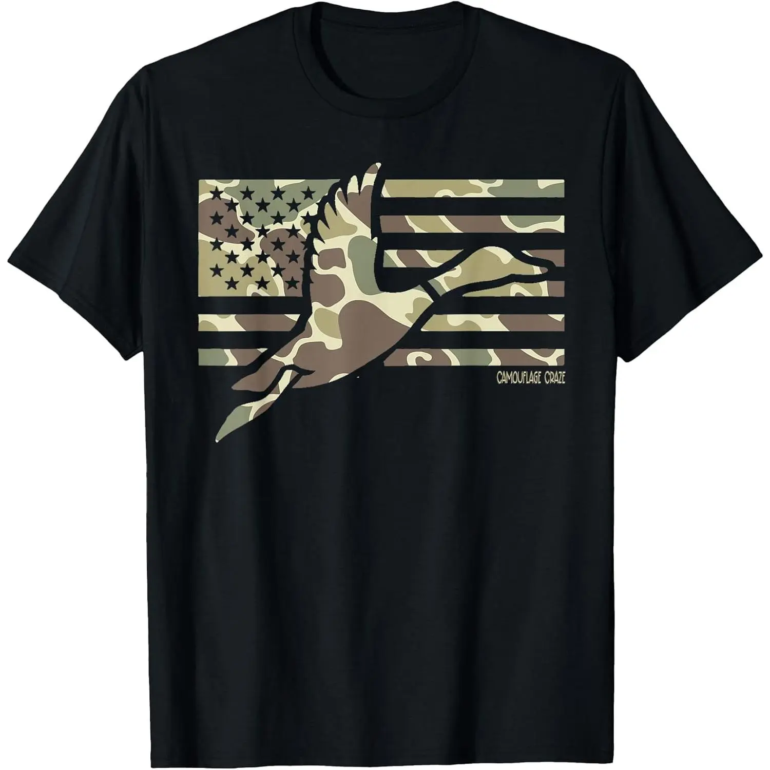 Camo Patriotic Mallard Duck Camouflage Flying Duck Hunting T-Shirt