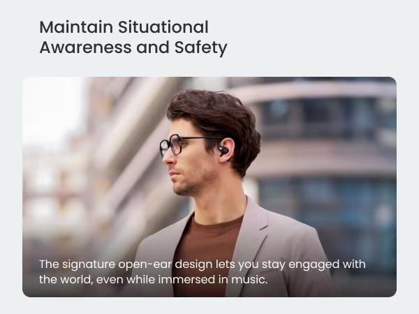 SHOKZ OpenFit - Open-Ear Wireless Bluetooth Headphones with Microphone, Sweat Resistant, Fast Charging,28HRS Playtime,Compatible with iPhone & Android