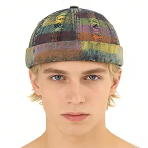 Spring/Summer New Arrival Unisex Fashionable Niche Rainbow Striped Distressed Fisherman Cap — Versatile, Trendy, Individuality-Expressing, Unlined