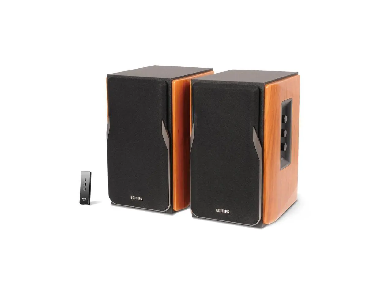 Edifier R1380T Powered Bookshelf Speakers, 2.0 Stereo Active Near Field Monitors, Studio Monitor Speaker, 42 Watts RMS -  Brown (Pair)
