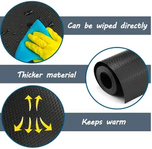 Bearded Dragon Tank Accessories, Reptile Terrarium Carpet Substrate for Leopard Gecko, Lizard, Iguana, Snake, Tortoise, Non-Adhesive Reptile Habitat Bedding(Black 79inch)