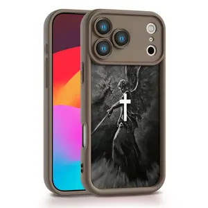 Angel Cross Print Phone Case Soft TPU Bumper Protective Case for iPhone 17 16 15 14 13 12 11 XR XS Samsung Galaxy S25 S24 S23 S22 Ideal For Trendsetters Who Want To Combine Function With Dark Faith Style.