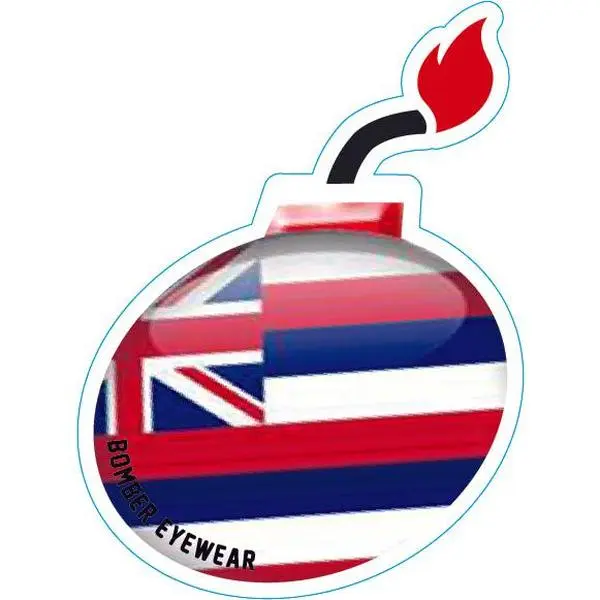 Hawaiian Flag Bomber Icon Adhesive Decals - 6in Glossy White Vinyl Flexible Laminate Stickers for DIY Scrapbook Use, Toys & Hobbies, Multi-Surface Application