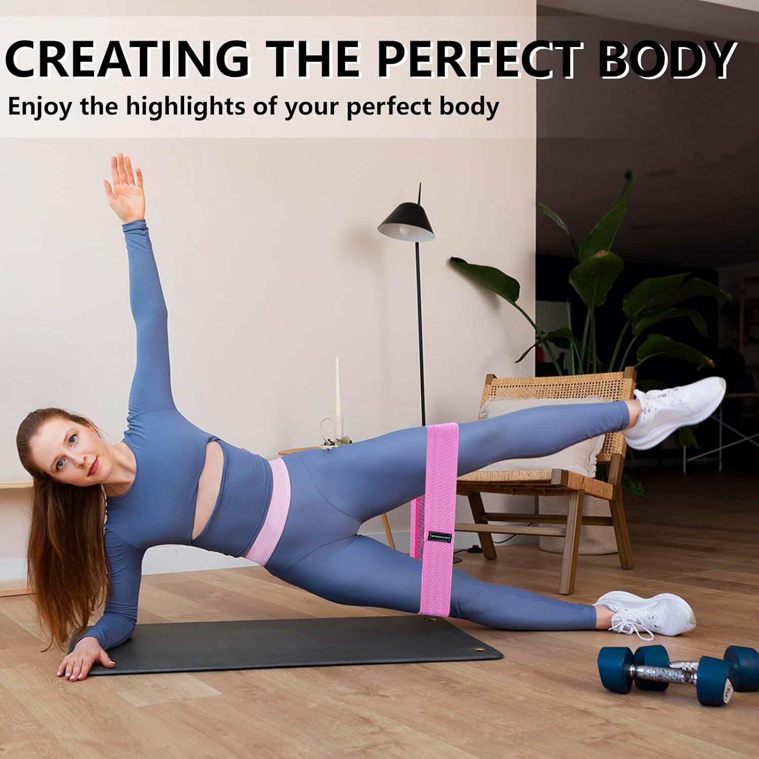 PUKEGM  Renoj Resistance Bands for Working Out,3Set Professional Exercise Bands for Pilates,Yoga,Home Gym,Booty,Leg Training | Heavy/Medium/Light Fabric Loops for Women Men