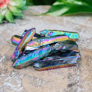 Down to Earth Rainbow Aura Quartz Crystal Point