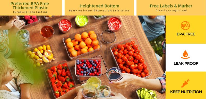 40/42/50/52 pcs Large Airtight Food Storage Containers & lids Reusable Leak-Proof Stackable BPA-Free Snacbox Containers, Kitchen, Utensils