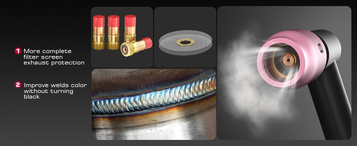 ARCCAPTAIN TIG Welding Torch Accessories kit 71 Pcs Alumina Nozzle Collets Body Stubby Gas Lens #12 Glass Cup consumables Kit For WP-17/18/26-Black ARCCAPTAIN TIG Welding Torch Accessories kit 71 Pcs Alumina Nozzle Collets Body Stubby Gas Lens #12 Glass Cup consumables Kit For WP-17/18/26-Black