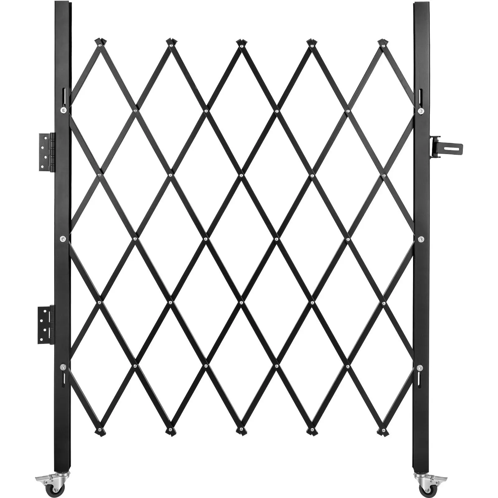 【SummerFinds】VEVOR Single Folding Security Gate,  , 48\" H x 37\" W Folding Door Gate, Steel Accordion Security Gate, Flexible Expanding Security Gate, 360° Rolling Barricade Gate, Scissor Gate or Door with Padlock