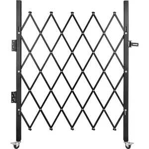 VEVOR Single Folding Security Gate,  , 48\" H x 37\" W Folding Door Gate, Steel Accordion Security Gate, Flexible Expanding Security Gate, 360° Rolling Barricade Gate, Scissor Gate or Door with Padlock