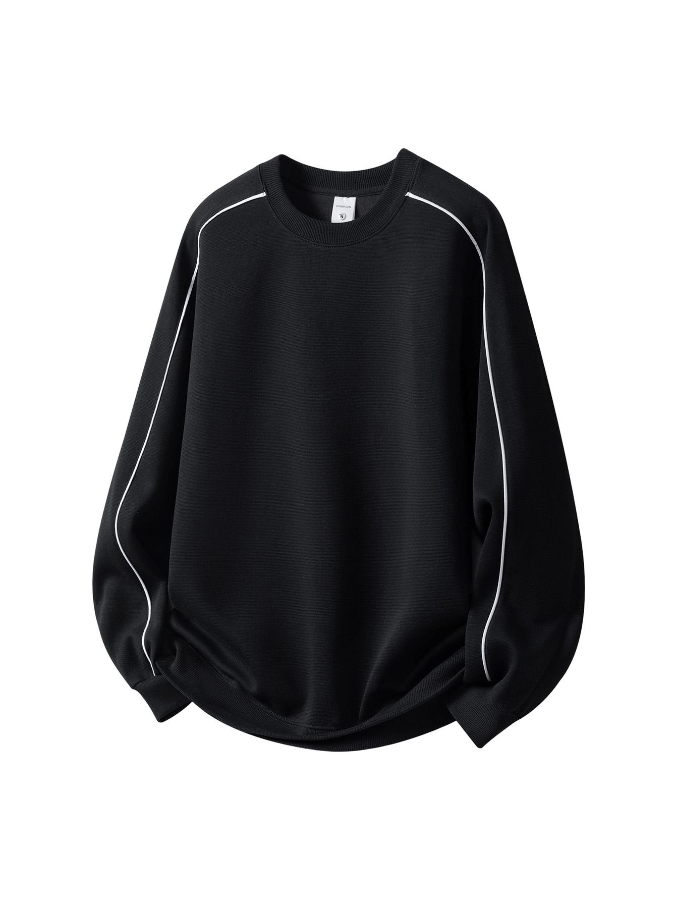 CCCMAI Men's Cotton Crew Neck Sweatshirt Long Sleeve Breathable Fashionable Casual Pullover Solid Color Knitwear Autumn Winter Comfort Menswear Tops Crewneck