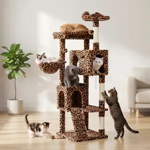 SHA CERLIN 64in Multi-Level Cat Tree Tower with Ladder, Sisal Posts, Cozy Condo, Basket & Top Perch#ChristmasGifts#TikTokShopBlackFriday