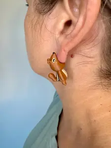Chipmunk Chomper Earrings | Woodland Animal Earrings | Cute 3D Printed Jewelry | Funny Squirrel Earrings | Quirky Forest Gift