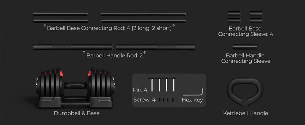 Yaheetech Quick-Adjust Dumbbell Weight Set 40LB/52.5LB/90LB, Weightlifting Set With Anti-Slip Handle For Home Gym Full Body Strength Training