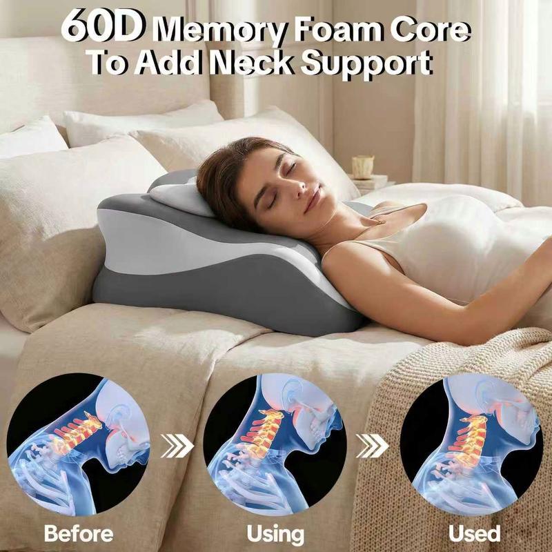 Ergonomic Memory Foam Pillow for Neck Back and Legs Support with Removable Washable Cover Ideal for Face Down Reading and Relaxation  Valentine's Day Gift