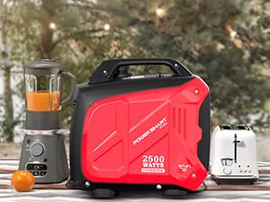 Powersmart 2500W Inverter Gas Generator ,39-Pound RV Ready Outdoor Generator, Parallel Capability, Quiet Generator for Home Use,Camping,Low Fuel Consumption,Portable,Quiet Operation,Outdoor Use, Hurricane,Emergency(HB5020 HB5020C)