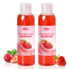 2 PCS Yoni Wash, Natural Feminine Wash for Women Ph Balance, Yoni Body Wash Vaginal Wash for Intimate Moisturizing Deodorant Remove Odor, Strawberry Scent
