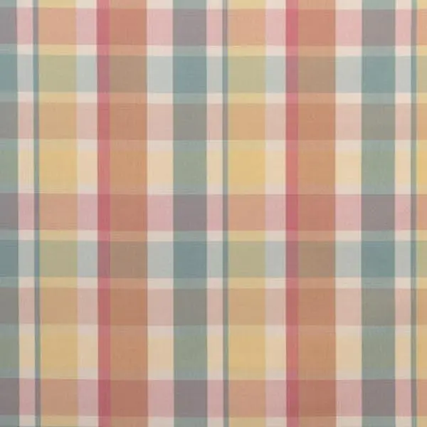 Fisher Plaid - Melon/Aqua Blue By Lee Jofa | Highfield Stripes And Plaids | Plaid / Check Multipurpose