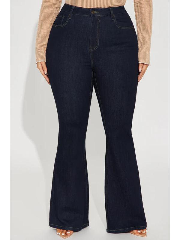 Milana Sculpting Stretch Flare Jeans - Dark Wash, 5 Pocket, 10.5" High Rise, 34" Inseam, High Stretch, 70% Cotton, 28% Polyester, 2% Spandex