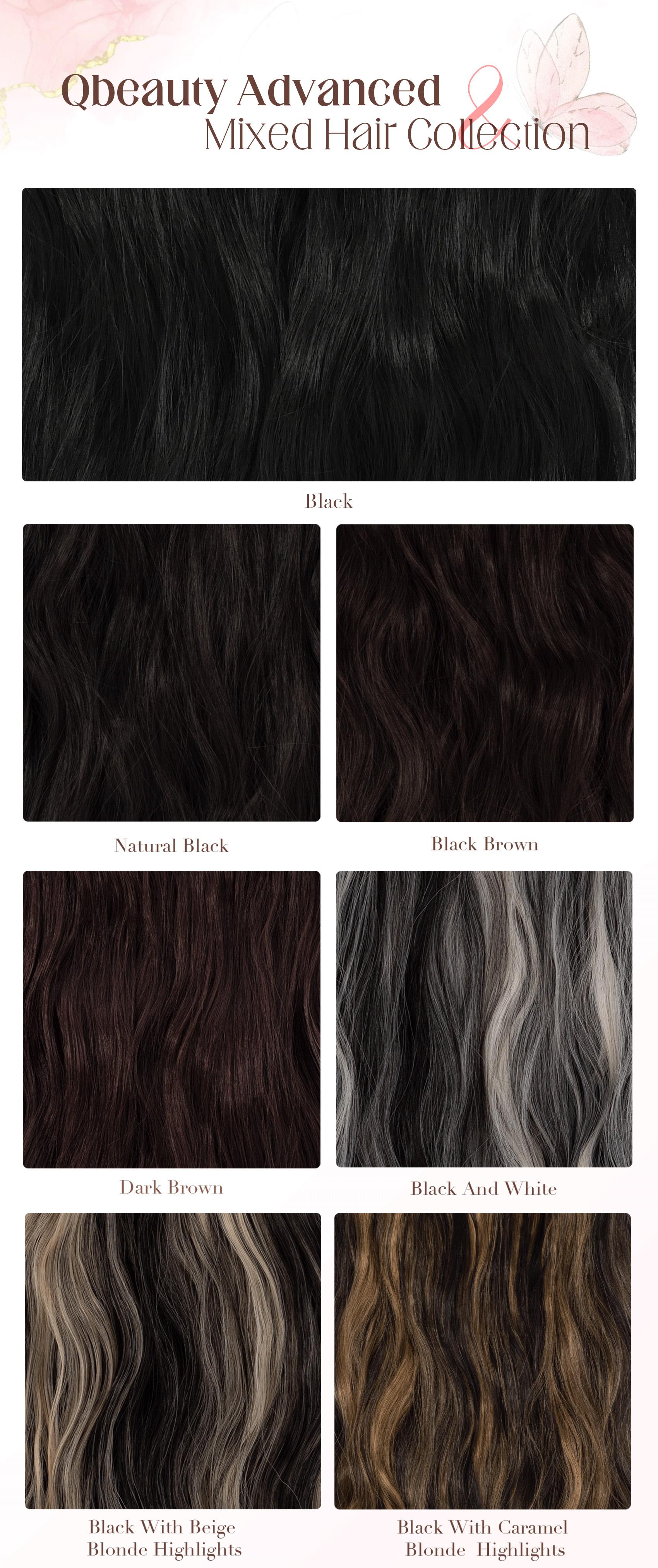 [Qbeauty 2026 New Upgrade Mixed Hair Collection ] 22/24 Inch 6PCS Invisible Clip-in Body Wave Hair Extensions Tangle-Free Long Lifespan Thick Natural Look for Women SpringStatements