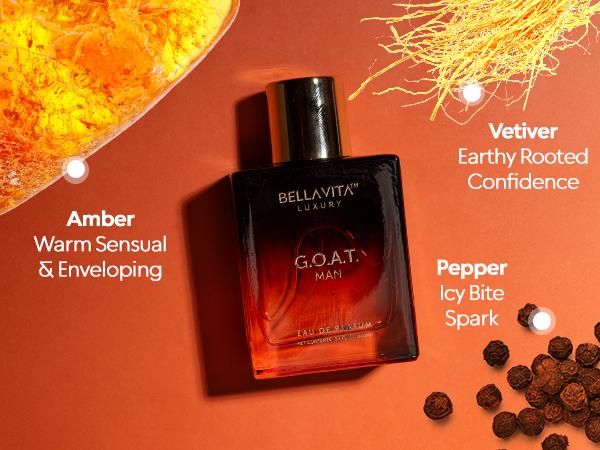 BellaVita Luxury's G.O.A.T. Man  | Eau De Parfum (EDP) | Bergamot, Amber & Vetiver | Woody & Musky | Long Lasting | Cruelty Free
