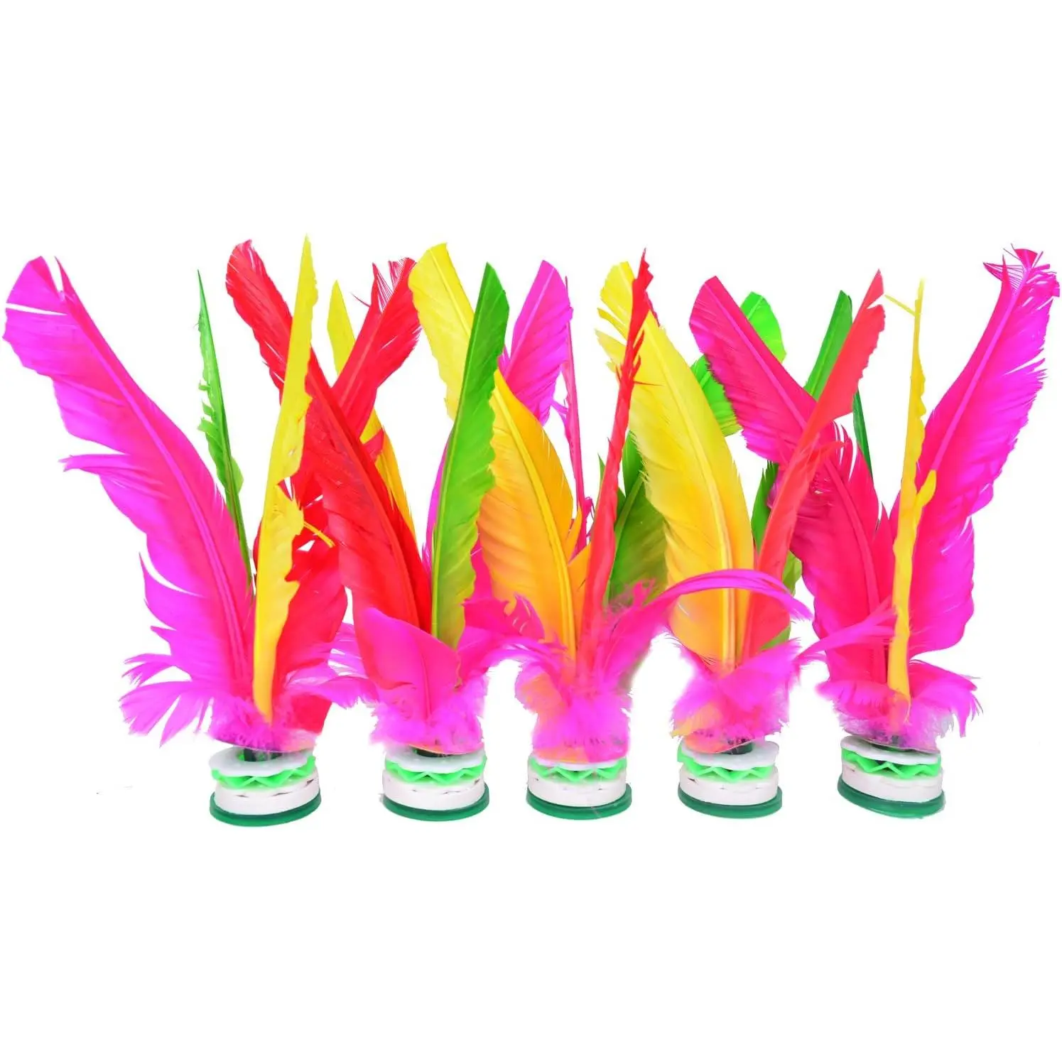 Chinese Jianzi Badminton Shuttlecock, Colorful Feather Accessory for Outdoor Foot Sports