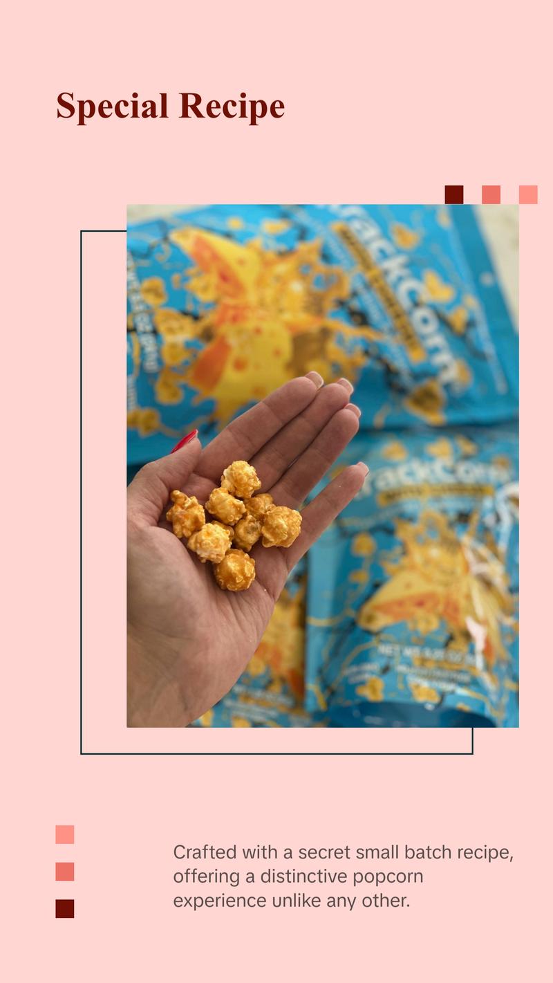 KrackCorn Popcorn 6-Large Bags Mixed with the Original Crunchy Caramel and KrackCorn With Cheese. Non-GMO, Gluten Free, Family Recipe Crunchy Snacks