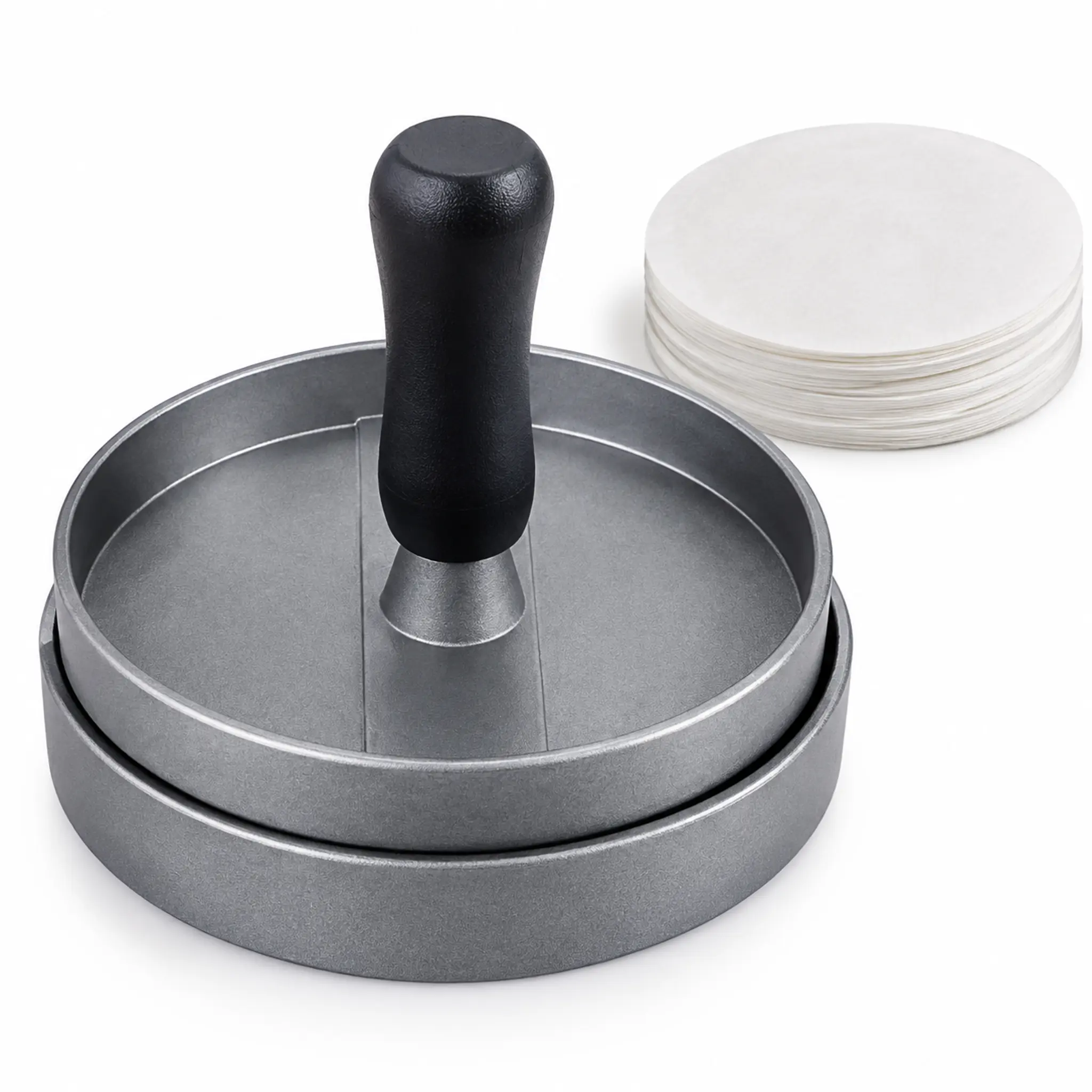 Nonstick Hamburger Patty Press with Ergonomic Handle, Round Burger Mold for Homemade Burgers
