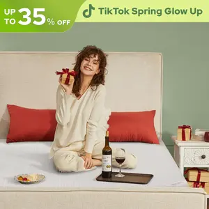 [Bedlore] Waterproof Fitted Sheet - Soft & Breathable Mattress Protector | 4-Grid Pattern | Stretch Pockets Fit 6-18" Mattresses | Machine Washable Springtok