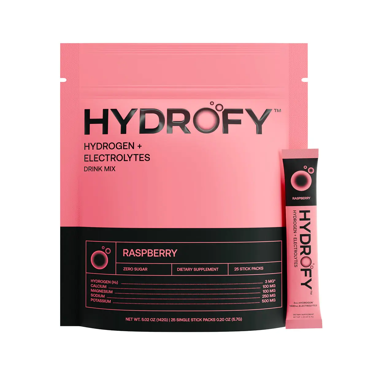 Hydrofy Hydrogen Water Electrolyte Raspberry 25ct Hydrofy Hydrogen Water Electrolyte Raspberry 25ct