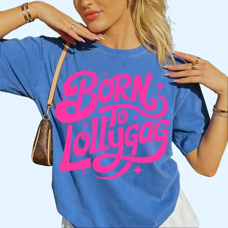 Comfort Colors Born to Lollygag Shirt Aesthetic Neon Turtle T-Shirt Trendy Retro Mushroom Graphic Tee Vintage Mental Health Gift for Her Minimalist Sarcastic Top Oversized Slow Living Sunday Shirt 2026 Bloom Tee Support Self Care Art