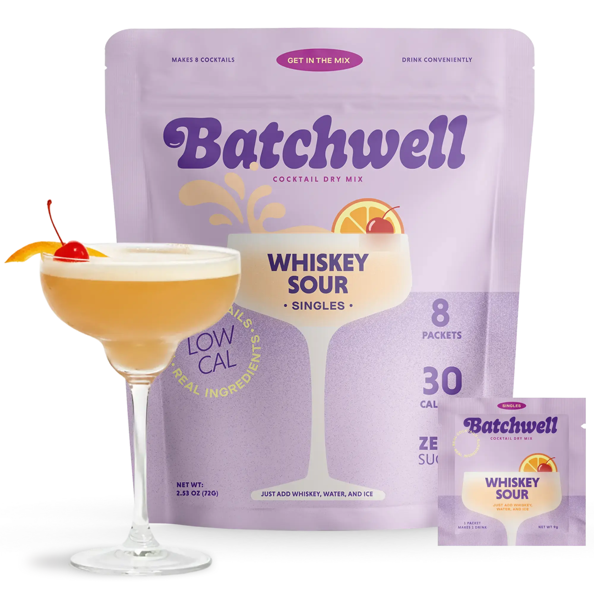 Whiskey Sour Cocktail and Mocktail Mix – Real Citrus, Just 30 Calories. Real Ingredients, Ready in 30 Seconds, Vegan, Gluten-Free, Non-GMO, Perfect for Whiskey Lovers