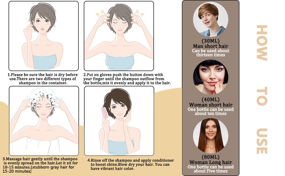 Golden Brown 5-in-1 Shampoo Hair Dye, Instant Gray Hair Covering Shampoo, Natural Ammonia-Free Hair Color for Women & Men, Vegan, Easy Root Touch Up, Long-Lasting 3-4 Weeks, 500ml Haircare