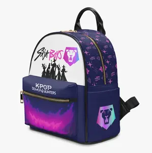 Anime Fantasy PU Leather Backpack – Purple Night Edition